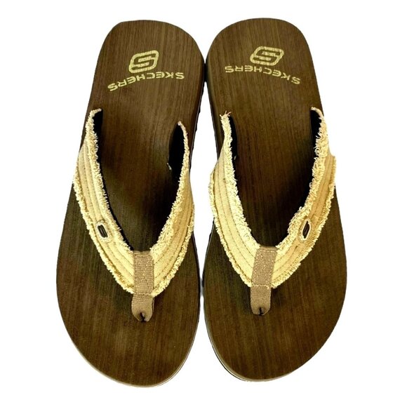 Skechers Men’s Tantric Fray Brown Comfort Flip Flops, Thong Sandals Sz 11 - Picture 2 of 16